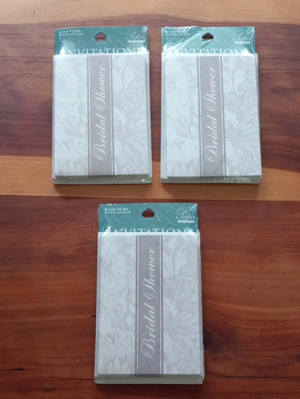 Bridal Shower Invitations Grey White Floral Pack Of 24 New